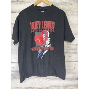 Huey Lewis and The News Heart of rock n roll black XL t shirt Hanes 30 Years